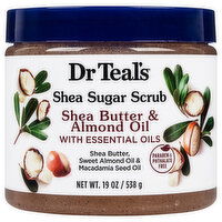 Dr Teal's Shea Sugar Scrub, Shea Butter & Almond Oil with Essential Oils - 19 Ounce 