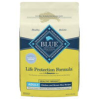 Blue Buffalo Food for Dogs, Natural, Chicken and Brown Rice Recipe, Healthy Weight, Adult - 15 Pound 