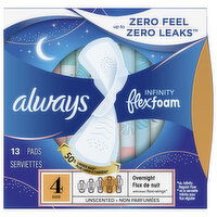 Always Pads, with Flexi-Wings, Overnight, Unscented, Size 4