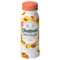 Chobani Dairy Drink, Zero Sugar, Peaches & Cream Flavored, Yogurt-Cultured - 7 Fluid ounce 