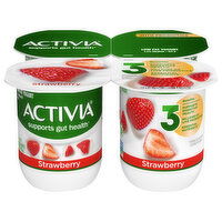 Activia Yogurt, Low Fat, Strawberry - 4 Each 