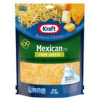 Kraft Shredded Cheese, Four Cheese, Mexican Style - 8 Ounce 