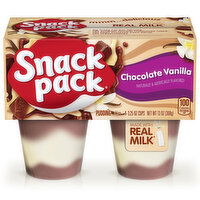 Snack Pack Chocolate Vanilla Flavored Pudding - 4 Each