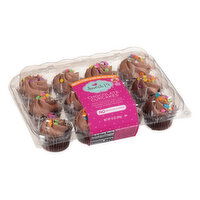 Sweet P's Bake Shop Chocolate Cupcakes With Chocolate Icing And Colorful Round-Shaped Sprinkles - 10 Ounce 