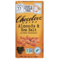 Chocolove Almonds & Sea Salt, in Dark Chocolate - 3.2 Ounce 