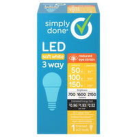 Simply Done Light Bulb, LED, 3 Way, Soft White, 8/16/21 Watts - 1 Each 