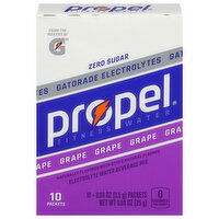 Propel Electrolyte Water Beverage Mix, Grape, Zero Sugar - 10 Each 