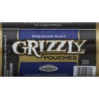 Grizzly Moist Snuff, Premium Mint, Pouches