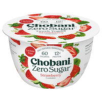 Chobani Yogurt, Zero Sugar, Nonfat, Greek, Strawberry