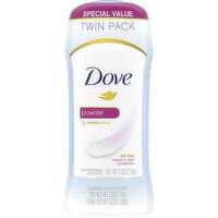 Dove Anti-Perspirant Deodorant, Powder , Twin Pack, Special Value