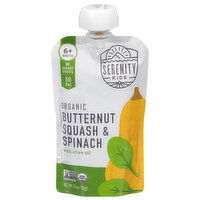 Serenity Kids Baby Food, Butternut Squash & Spinach, Organic, 6+ Months - 3.5 Ounce 