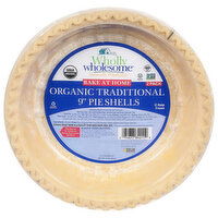 Wholly Wholesome Pie Shells, Organic, Traditional, 9 Inch - 2 Each 