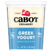 Cabot Creamery Yogurt, Plain, Greek, Whole Milk - 2 Pound 