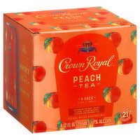 Crown Royal Whisky Cocktail, Peach Tea, 4 Pack - 4 Each 