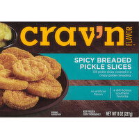 Crav'n Flavor Pickle Slices, Breaded, Spicy - 8 Ounce 