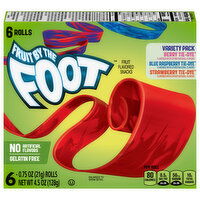 Fruit by the Foot Fruit Snacks, Berry Tie-Dye/Blue Raspberry Tie-Dye/Strawberry Tie-Dye, Variety Pack - 6 Each 