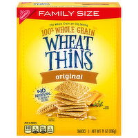 Wheat Thins Snacks, 100% Whole Grain, Original, Family Size - 14 Ounce 