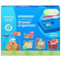 Simply Done Drawer Organizer, Reclosable Bags, Variety Pack - 355 Each 