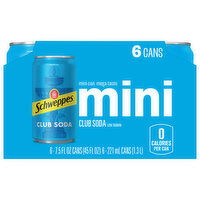 Schweppes Low Sodium Mini Club Soda - 6 Each