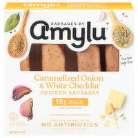 Amylu Caramelized Onion & White Cheddar Chicken Sausages - 12 Ounce
