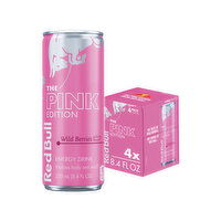 Red Bull Pink Edition Energy Drink, Wild Berries, with 80mg Caffeine, Taurine & B Vitamins - 4 Each