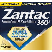 Zantac 360 Acid Reducer, Maximum Strength, 20 mg, Tablets