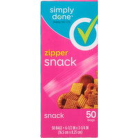 Simply Done Snack Bags, Zipper - 50 Each 