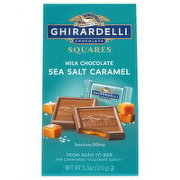 Ghirardelli Milk Chocolate, Sea Salt Caramel, Squares - 5.3 Ounce 