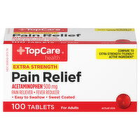 TopCare Pain Relief, Extra Strength, 500 mg, Tablets - 100 Each 