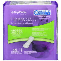 TopCare Liners, for Women, Very Light Absorbency, Long Length - 44 Each 