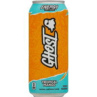 Ghost Energy Drink, Zero Sugar, Tropical Mango - 16 Fluid ounce 