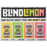 Blind Lemon Hard Seltzer, Variety Pack - 12 Each 