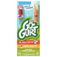 Go-Gurt Fat Free Orange Cream Pop/Red White & Blue Pop Yogurt - 8 Each