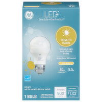 GE Light Bulb, LED+, Dusk to Dawn Soft White, 8.5 Watts