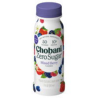 Chobani Dairy Drink, Yogurt-Cultured, Zero Sugar, Mixed Berry Flavored - 7 Fluid ounce 