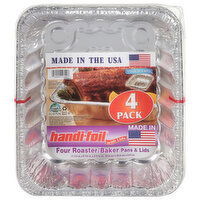 Handi-Foil Pans & Lids, Roaster/Baker, 4 Pack - 4 Each 