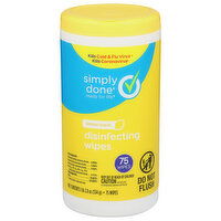 Simply Done Disinfecting Wipes, Lemon Scent - 75 Each 