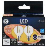 GE Light Bulbs, LED, Decorative, Soft White, 4.5 Watts