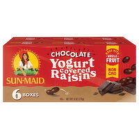 Sun-Maid Chocolate Yogurt Covered Raisins 6-Pack/1oz Cartons