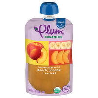 Plum Organics Stage 2 Organic Peach, Banana & Apricot 4oz Pouch - 4 Ounce 