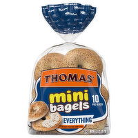 Thomas' Bagels, Pre-Sliced, Everything, Mini - 10 Each 