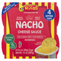 Ricos Cheese Sauce, Gluten Free, Nacho, Dipping Cups - 4 Each 