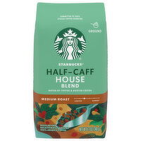 Starbucks Coffee, Ground, Medium Roast, Half-Caff House Blend, K-Cup Pods