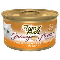 Fancy Feast Cat Food, in Gravy, Gourmet, Chicken Hearts & Liver Feast - 3 Ounce 