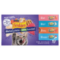 Friskies Cat Food, Seafood & Chicken, Pate Favorites - 40 Each
