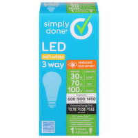 Simply Done Light Bulb, LED, 3 Way, Soft White, 6.5/9/13.5 Watts