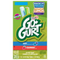 Go-Gurt Yogurt, Fat Free, Strawberry/Berry, Value Pack - 16 Each 