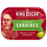 King Oscar Sardines, in Extra Virgin Olive Oil, Wild Caught - 3.75 Ounce 