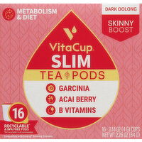 VitaCup Tea Pods, Slim, Dark Oolong - 16 Each 