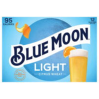 Blue Moon Beer, Citrus Wheat, Light - 12 Each 